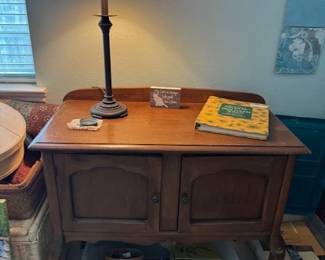 Lots of lamps and Pictured  wooden  side table 