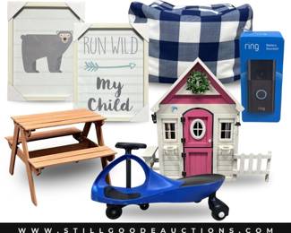 Toys, playhouse, Ring camera, artwork, home decor, games, books and more