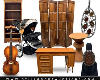 Cello, musical instruments, strollers, sterling silver, jewelry, furniture, antiques and more!