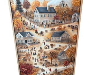Framed Autumn Harvest Scene