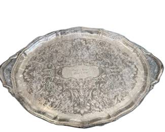 Engraved Silver Platter