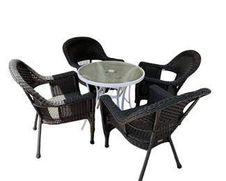 Set of 4 Jeco Resin Wicker Patio Chairs
