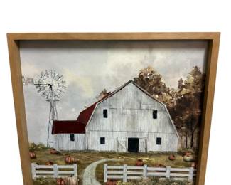 Framed Fall Barn and Windmill