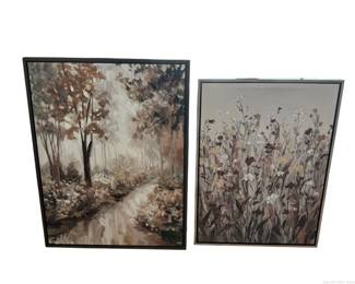 Oil on Canvas Wall Art Dark Wild Flowers and Into the Woods