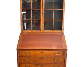 Traditional Style Secretary Desk with Display Hutch