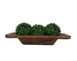 Wooden Center Piece with Greenery