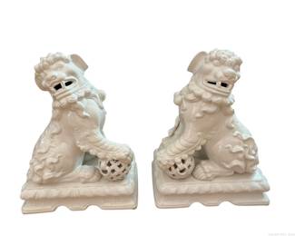 White Ceramic Foo Dogs