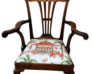 Chippendale Style Mahogany Arm Chair