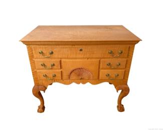 Queen Anne Style Tiger Maple Lowboy
