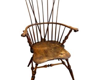 Windsor Brace Back Armchair With Fan back Design and Old Pine Finish