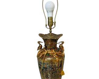 Japanese Satsuma Style Porcelain Lamp