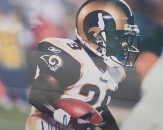 Marshall Faulk Signed Los Angeles Rams Photograph