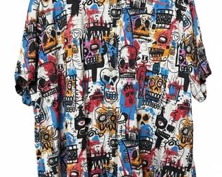 Fiume XXXL Graphic Print Short Sleeve Button-Up Shirt