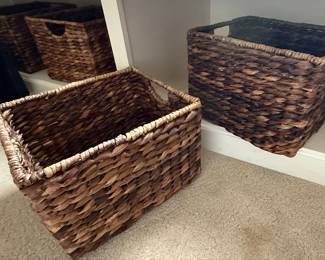 Woven Hyacinth Storage Baskets - Set of 6