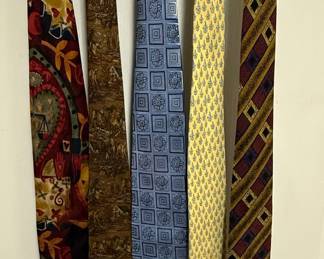 Designer Silk Neckties Lot - Salvatore Ferragamo, Ermenegildo Zegna, Vineyard Vines, Jerry Garcia