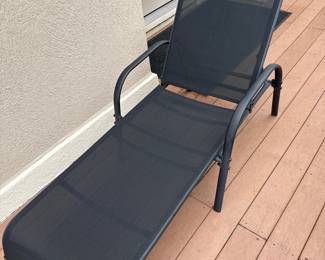 Black Metal Mesh Lounger Chairs (Set of 2)