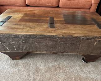 Indian Style Carved Trunk Coffee Table