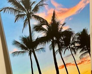 Hawaiian Sunset Palm Trees Canvas Print