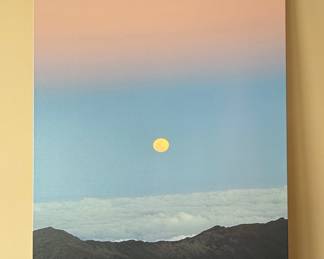 Mountain Landscape with Moon Canvas Print