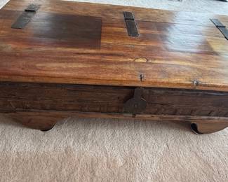Indian Style Carved Trunk Coffee Table