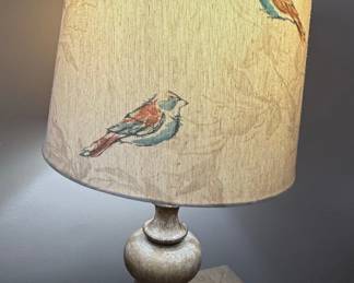 Vintage Bird Print Table Lamp Style