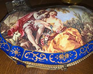 Porcelain trinket box Sadek Cobalt blue