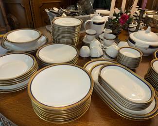 HUGE set of Thuringia Porcelain Cobalt blue Made in Germany