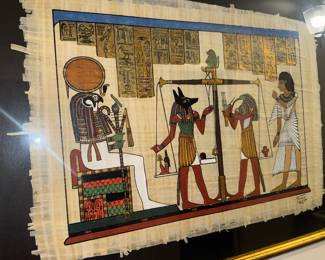 Egyptian papyrus repro of Weighing of the heart" Book of the Dead