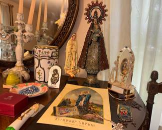 Lots of Religious icons and statues