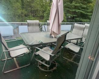 Outdoor furniture (but you have to think light thoughts on the porch.. a bit wonky)