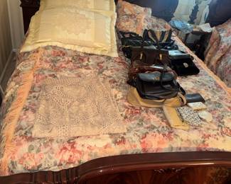 pair of single beds inc mattresses + head boards