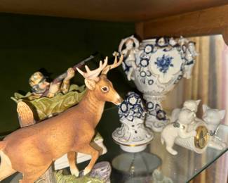 poor Bambi!  and some Meissen-ish / Dresden style porcelain / Von Schierholz German  in background