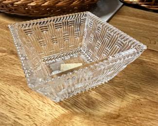 Tiffany  Co. Woven Crystal Square Bowl
