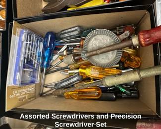Assorted Screwdrivers and Precision Screwdriver Set
