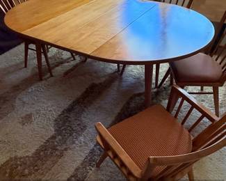 MidCentury Modern Drop Leaf Dining Table and Chairs Set by Conant Ball