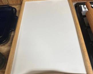 Wooden Bed Tray with White Surface and Foldable Legs