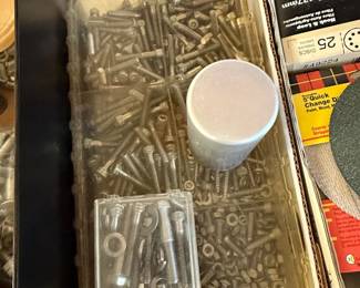 Assorted Hardware and Sanding Discs