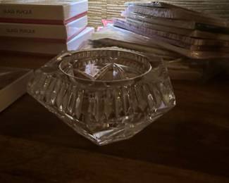 Cristal dArques Diamant Pattern Lead Crystal Ashtray second image