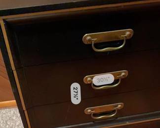 Black Lacquer Dresser with Brass Hardware second image