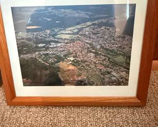 Framed Aerial Photograph of a Town
