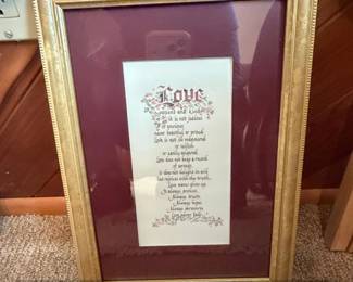 Framed Love is Patient, Love is Kind Poem Print