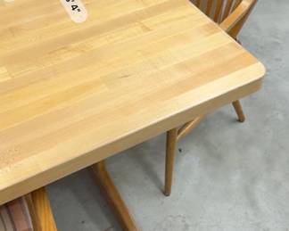 Vintage Maple Butcher Block Dining Table and Chairs Set third image