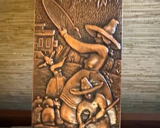 Cobrarte Copper Art Wall Hanging  Agricultural Scene