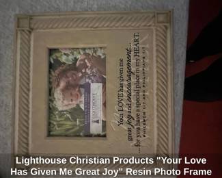 Lighthouse Christian Products Your Love Has Given Me Great Joy Resin Photo Frame