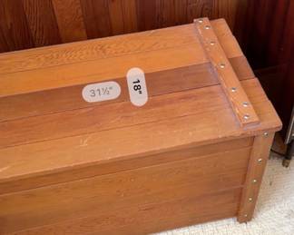 Vintage Wooden Storage Chest Trunk third image
