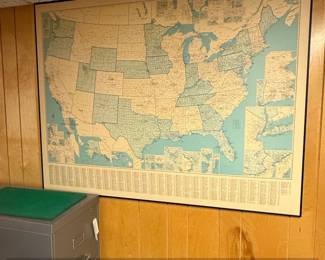 Clear Type County or Town United States Map by American Map Company