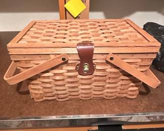 Wicker Picnic Basket with Red Gingham Lining second image