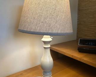 Distressed Gray Resin Table Lamp Set