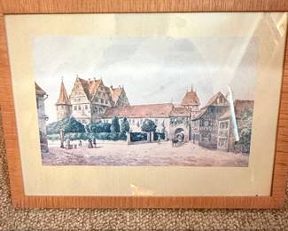 Watercolor Painting of Rothenburg Ob Der Tauber