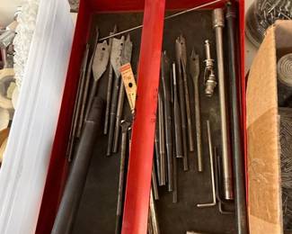 Assorted Woodworking Drill Bits and Tools